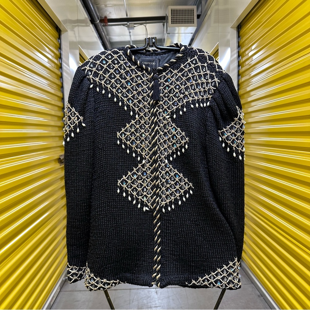 80s Capriccio Embellished Sweater Jacket